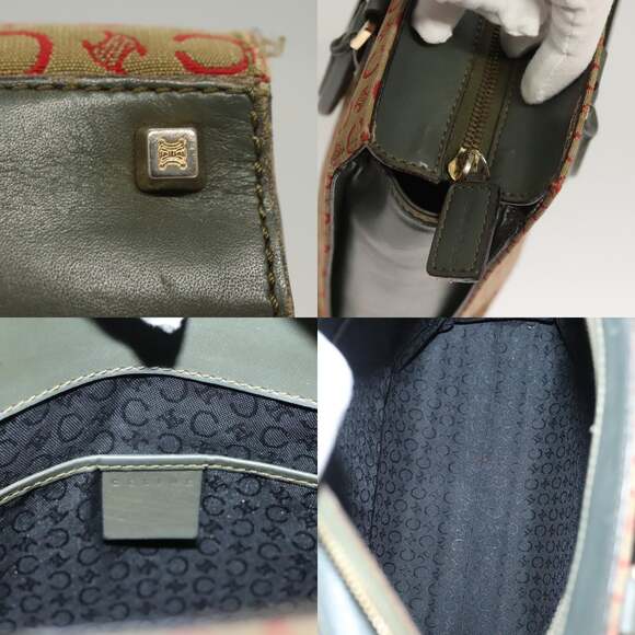 CELINE C Macadam Canvas Hand Bag Beige Gold - Picture 11 of 12